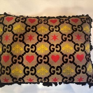 Gucci Patterned Pillow with Fringe